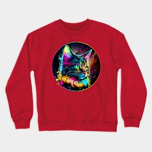 Maine Coon Kitten - Cosmic Clouds Crewneck Sweatshirt